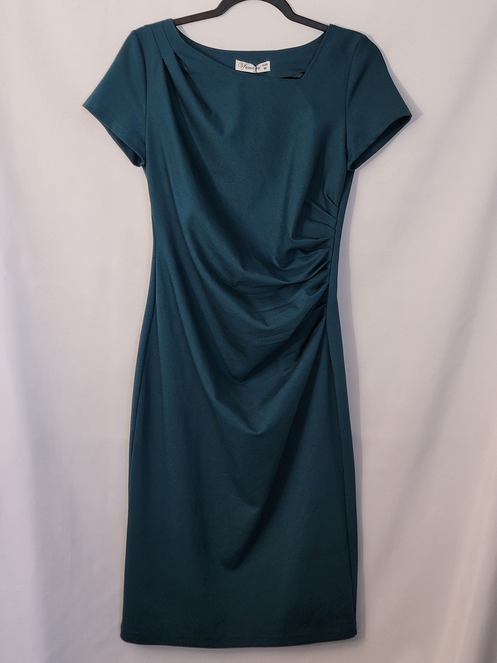 VfEmage Teal Ruched Midi Dress Size M